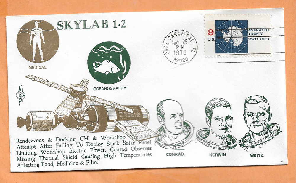 SKYLAB 1-2 RENDEZVOUS & DOCKING MAY 25,1973 CAPE+ ORBIT SPACE COVER