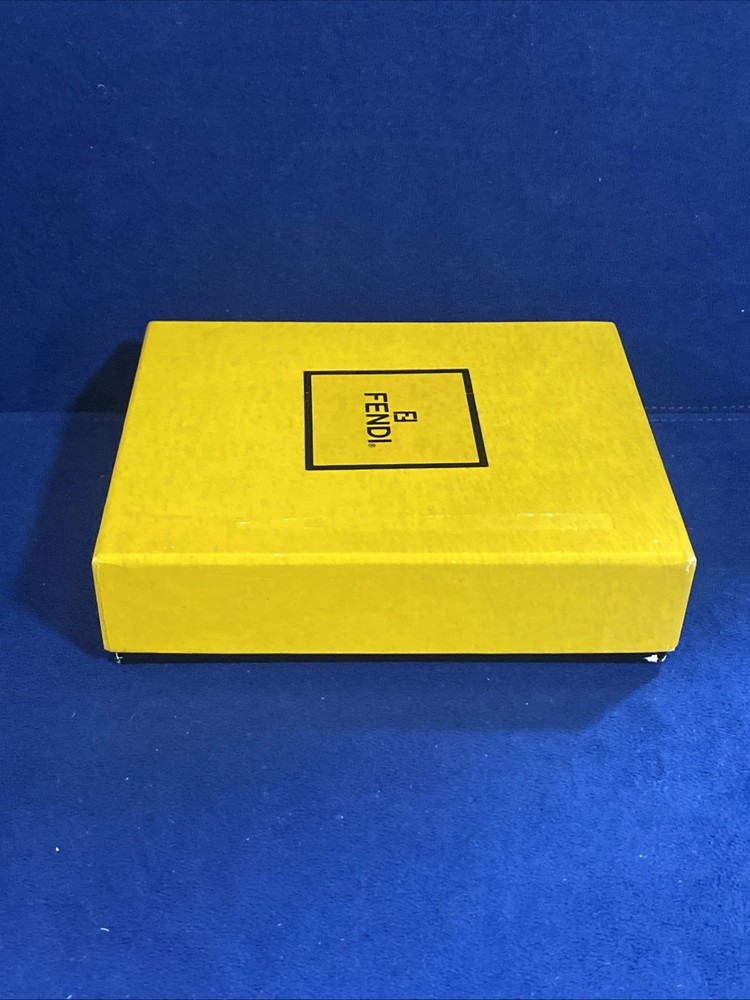 Fendi Empty Yellow & Black Box 5.75” X 4.5” X 1.5” GIft Storage Authentic.