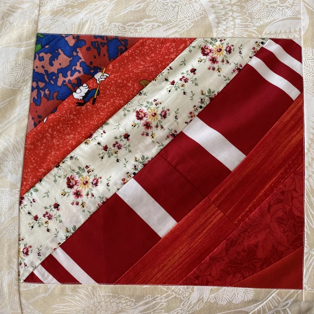 Handmade Patchwork Cotton Quilt Lightweight No Wadding / Batting 125 cm x 125 cm