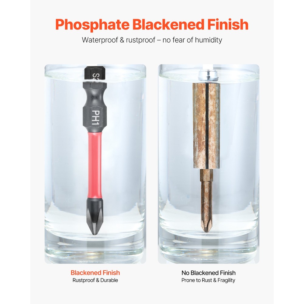 Screwdriver Bit Set 101-Piece Magnetic Bits Blackened Finish with Storage Case