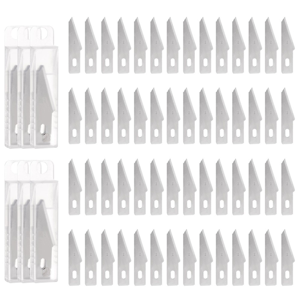 60pcs Exacto Knife Blades #2 Hobby Knife Replacement Blades Refills
