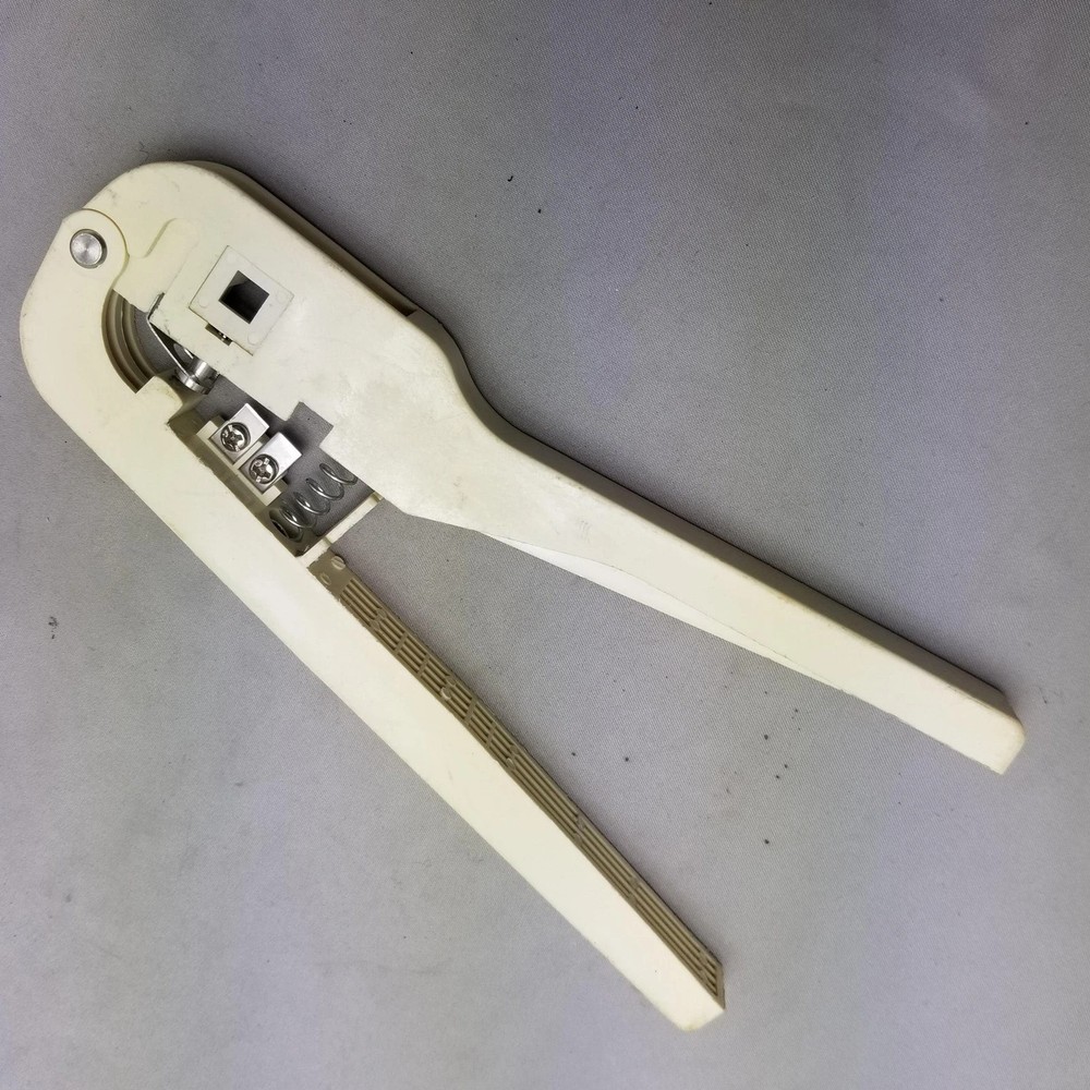 RJ45 RJ11 Modular Plug Crimping Tool Cutter Stripper Network Cable Crimper White