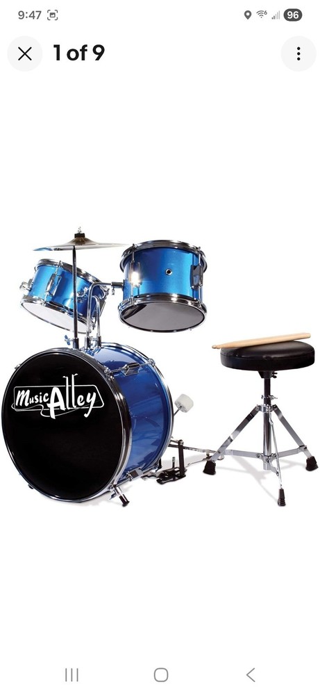 Music Alley Junior 3 Piece Drum Kit