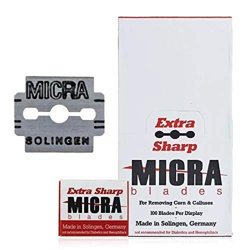 100 Pack MICRA Blades Callus Shaver Replacement Blades Removing Corn&Calluses
