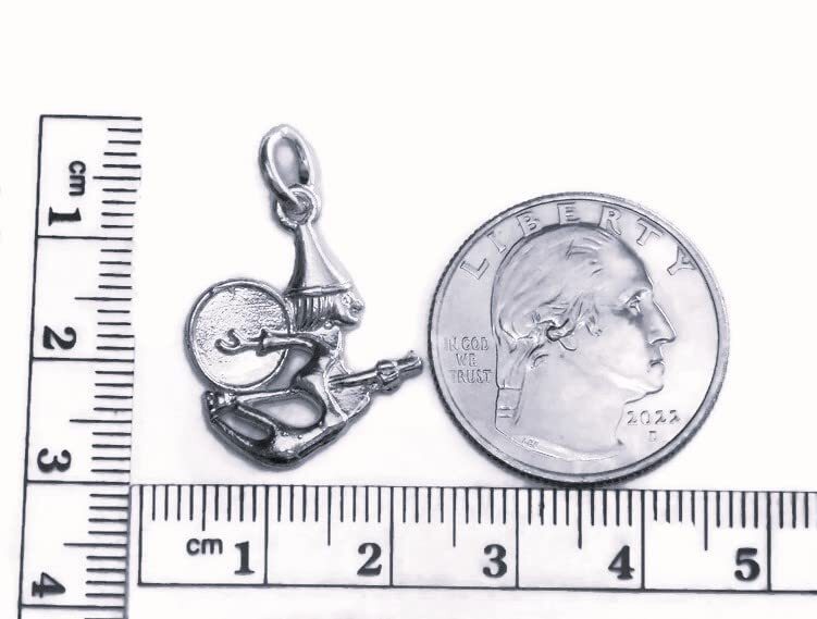 Flying Witch Charm Pendant .925 Sterling Silver
