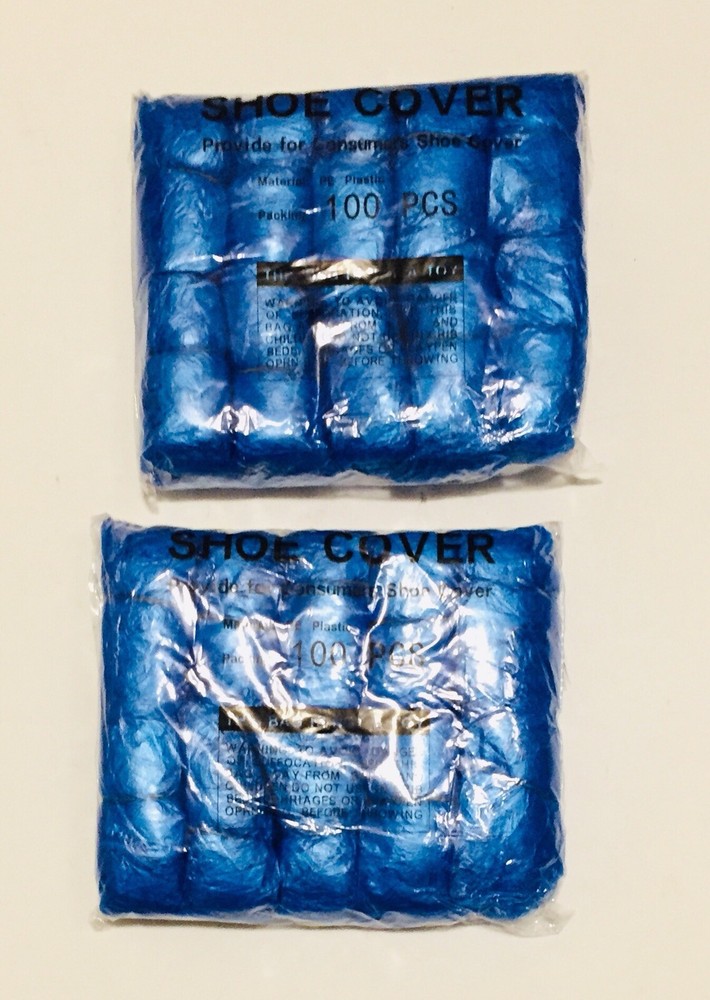 Shoe Covers disposable Plastic Blue one Pack/100 Pc
