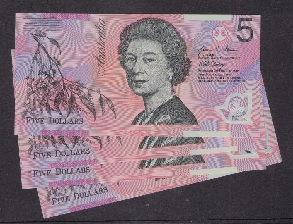 AUSTRALIAN BANKNOTE $5 Five Dollars 2008 LAST PREFIX HB08 UNC