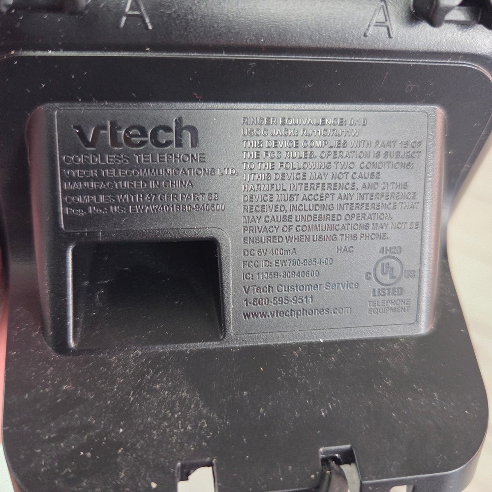 Red V Tech Phone Handset and Base