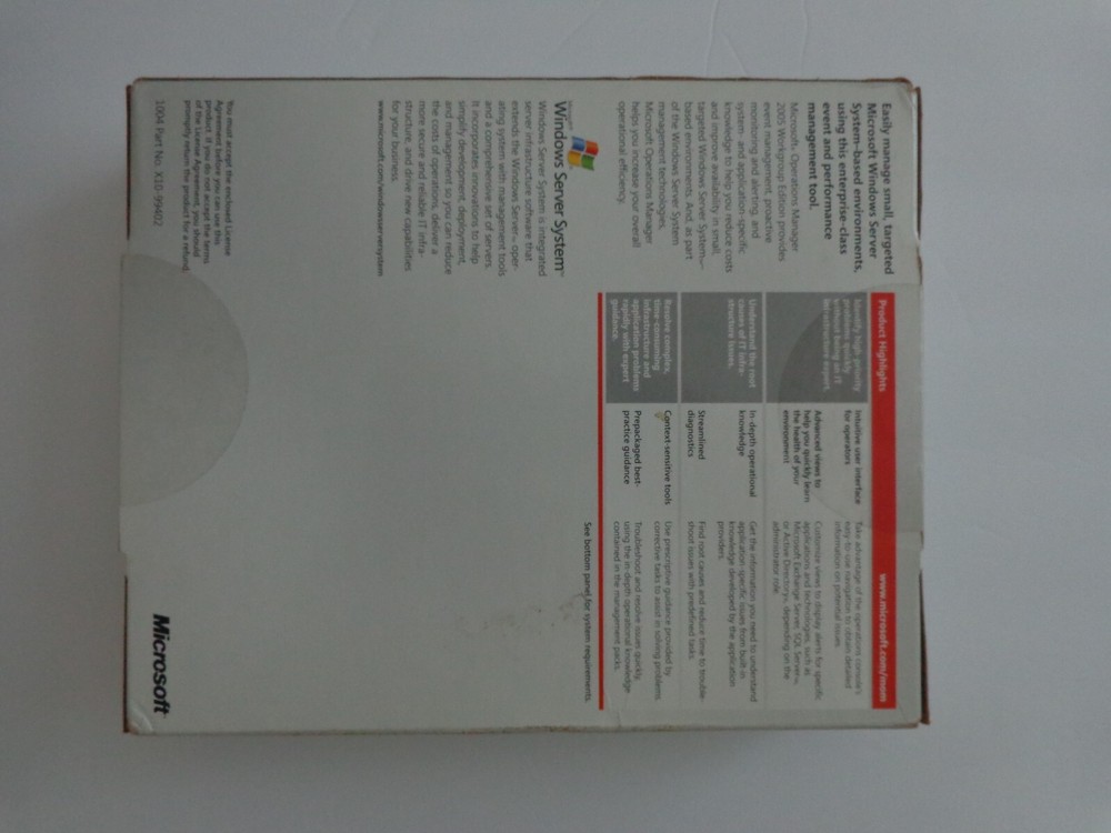 New Sealed Microsoft Operations Manager 2005 Workgroup Edition 10 cal