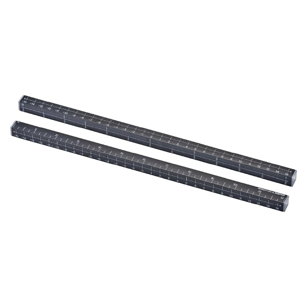 2-Pack MeasureMate Learning Ruler, 4-Sided Math Tool, Metric, Imperial, Black