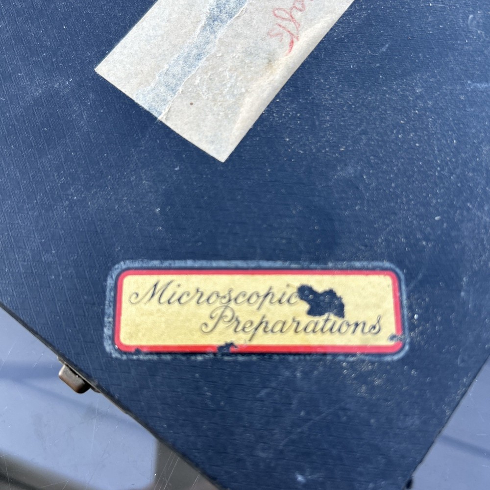 Microscopic Preparations Antique Microscope Slide Carrying Case Black