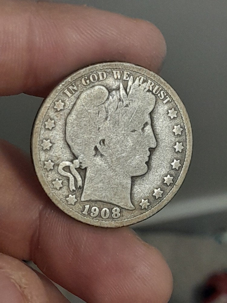 1908- P Barber Half Dollar #3
