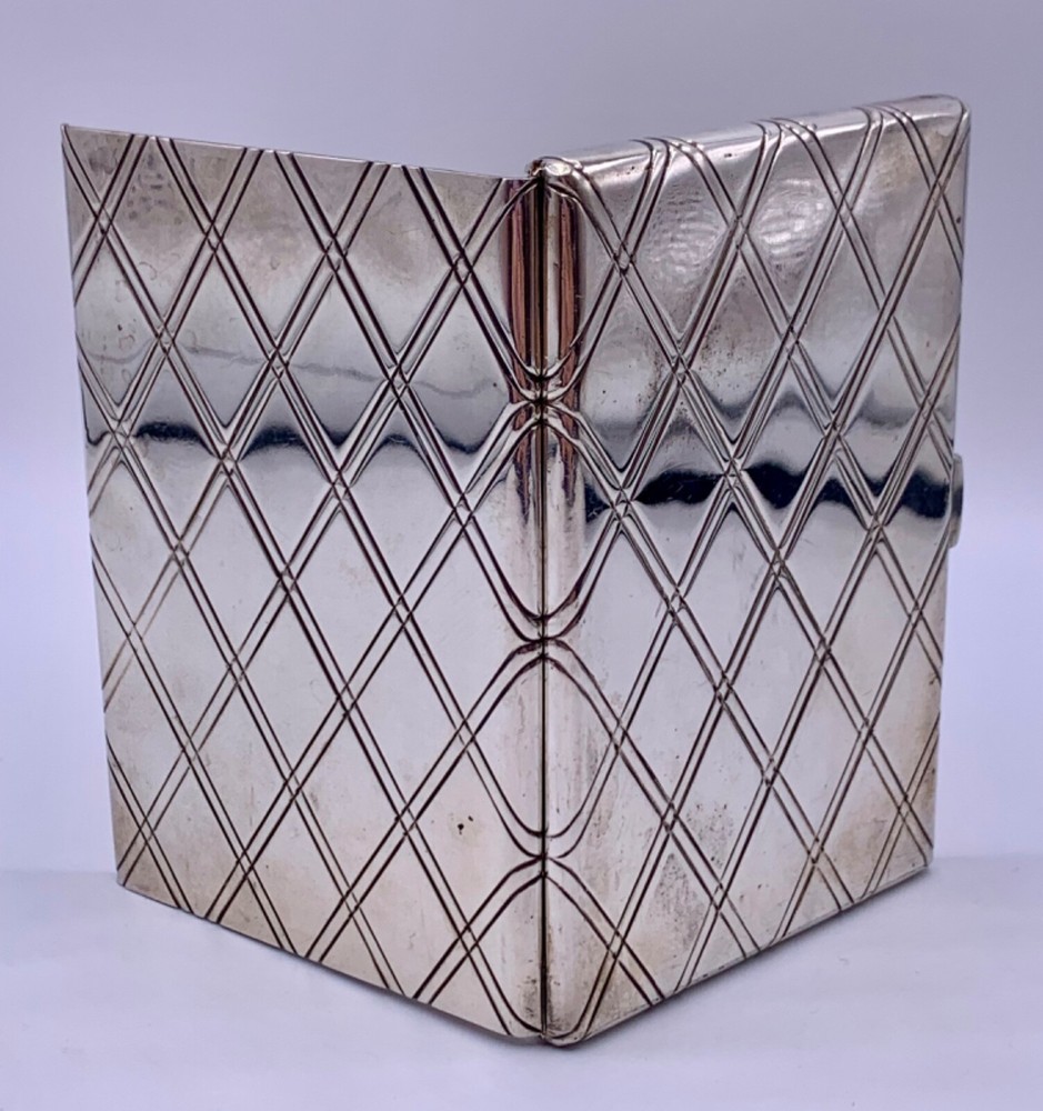 ANTIQUE 193 Gr. STERLING SILVER & GILDING MASSIVE CIGARETTE CASE
