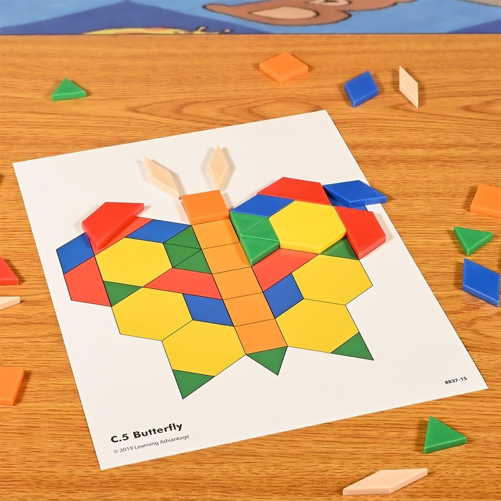 Pattern Block Activity Cards - In-Home Learning Activity for Early Math & Geo...
