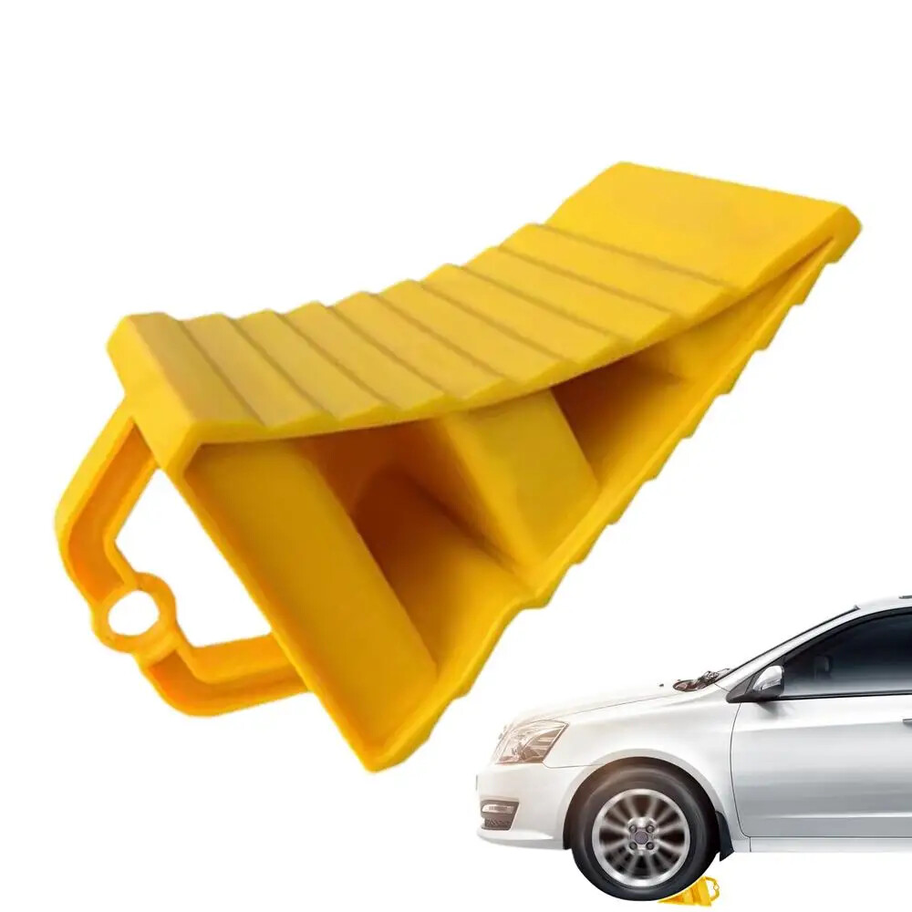 Wheel Chocks Anti-Slip Car Multipurpose Wheel Chocks Space-Saving Yellow Chocks
