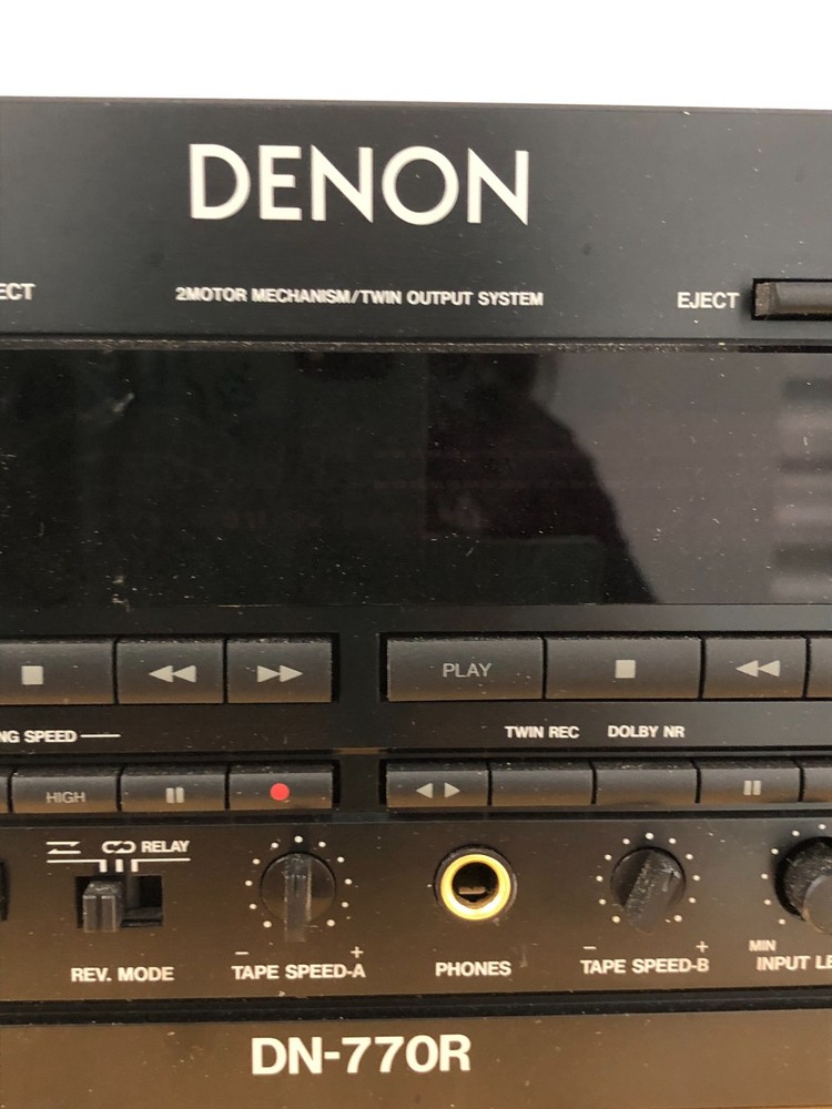 Denon DN-770R Professional Dual Cassette Tape Deck Auto Reverse Rack Mount - #E