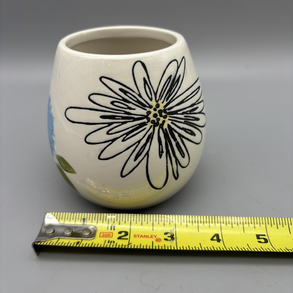 Opalhouse Floral Botanical Ceramic 4” Planter With Plug