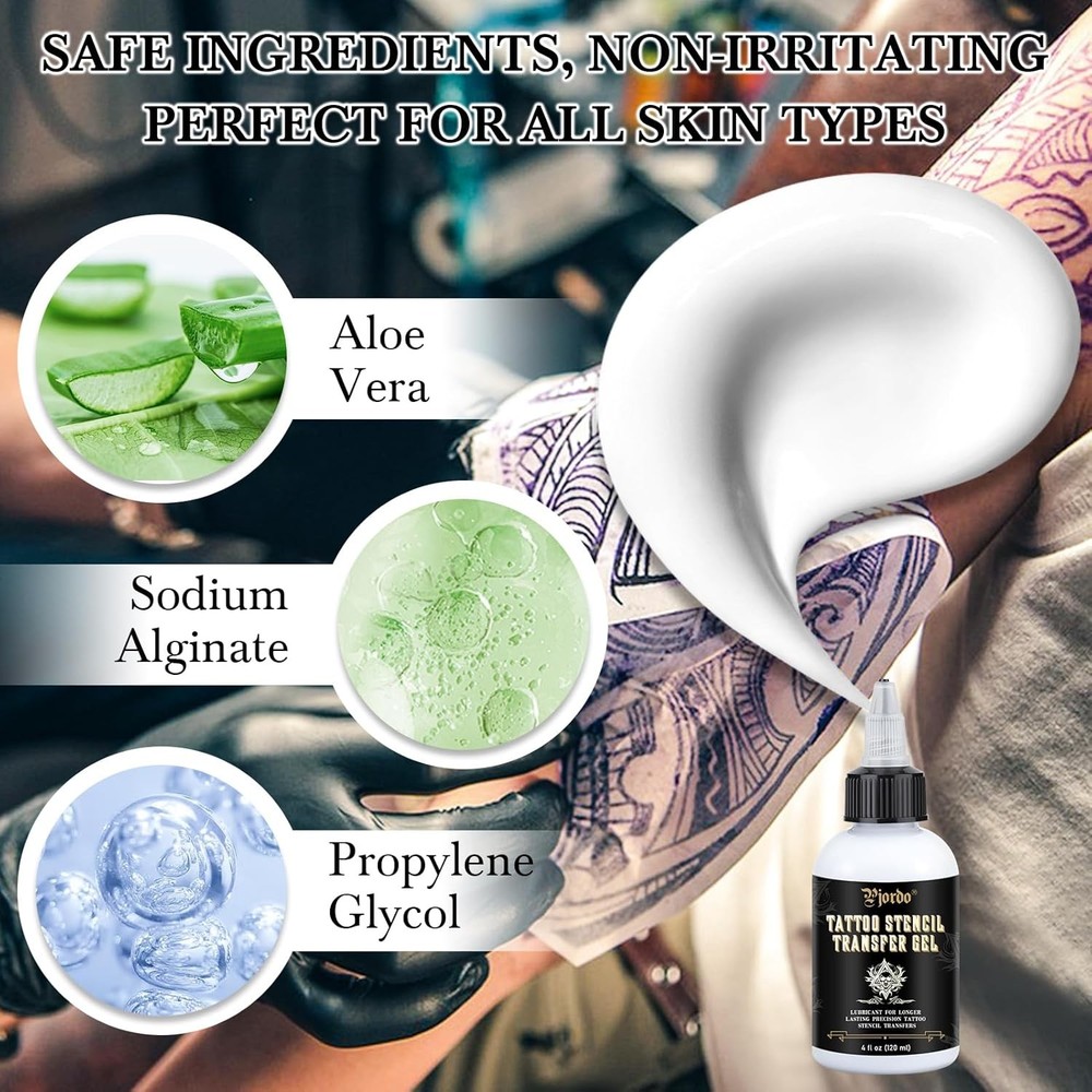 Tattoo Stencil Transfer Gel Solution, Gel, Black