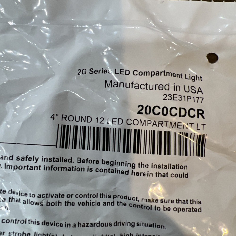 Whelen Compartment Light- 4" Round LED 2G Series