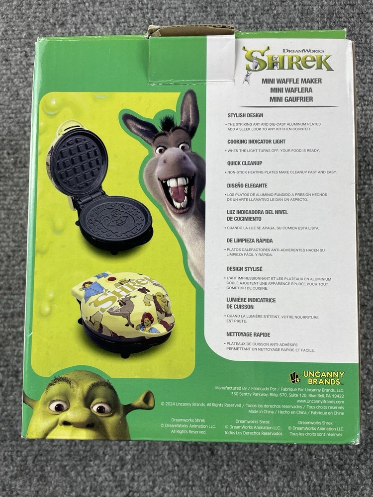 Uncanny Brands Dreamworks Shrek Mini Waffle Maker Complete With Box