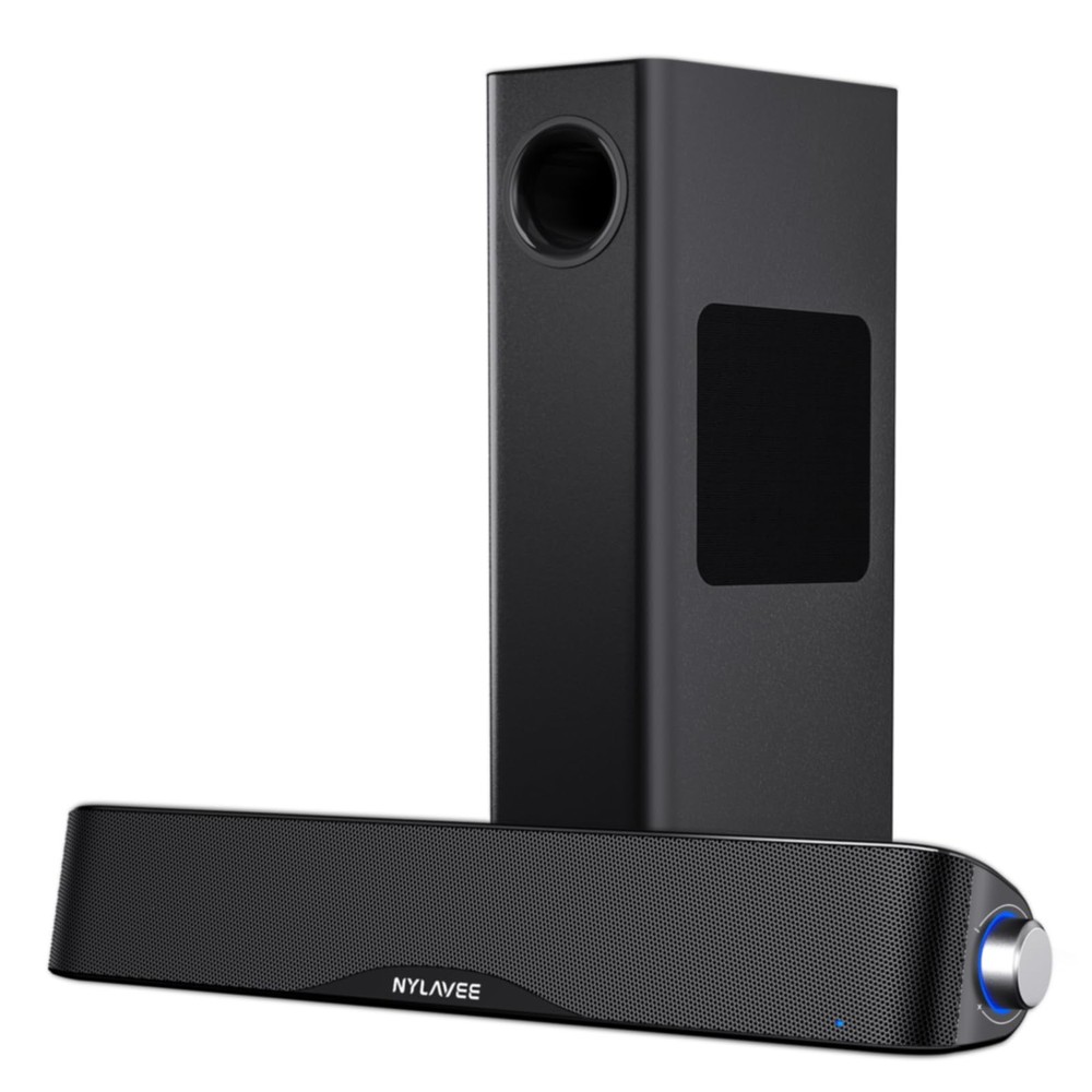 Nylavee Computer Speakers with Subwoofer, 2.1 PC System Black