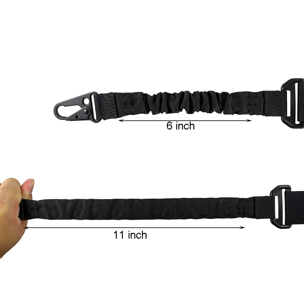 Tactical 2 Points Bungee Rifle Sling Length Adjustable with Shoulder Strap Pad