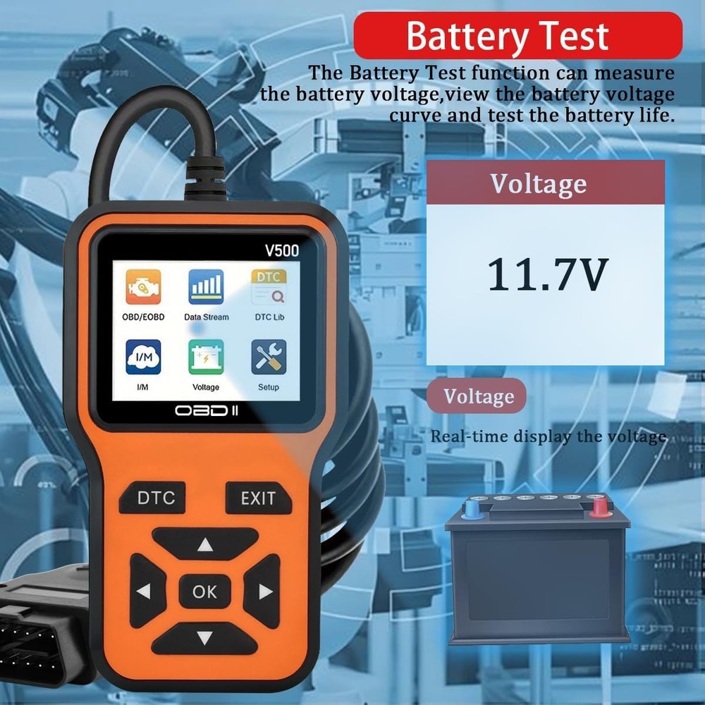OBD2 Scanner Diagnostic Tool - Check Engine Light Code Scanner Tool with Reset,