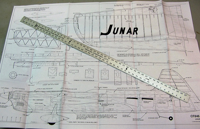 Model Airplane Plans (UC): JUNAR 58" Stunt for Piped .40 Engine by Bill Werwage