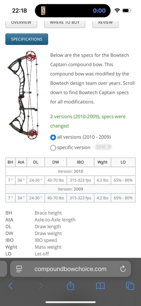 Bowtech Captain Rh 70 Lb Compound Bow