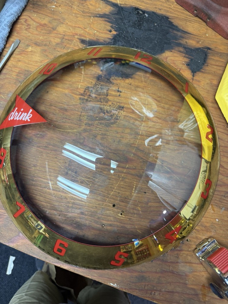 CANADA DRY DOUBLE BUBBLE CLOCK OUTER GLASS RARE