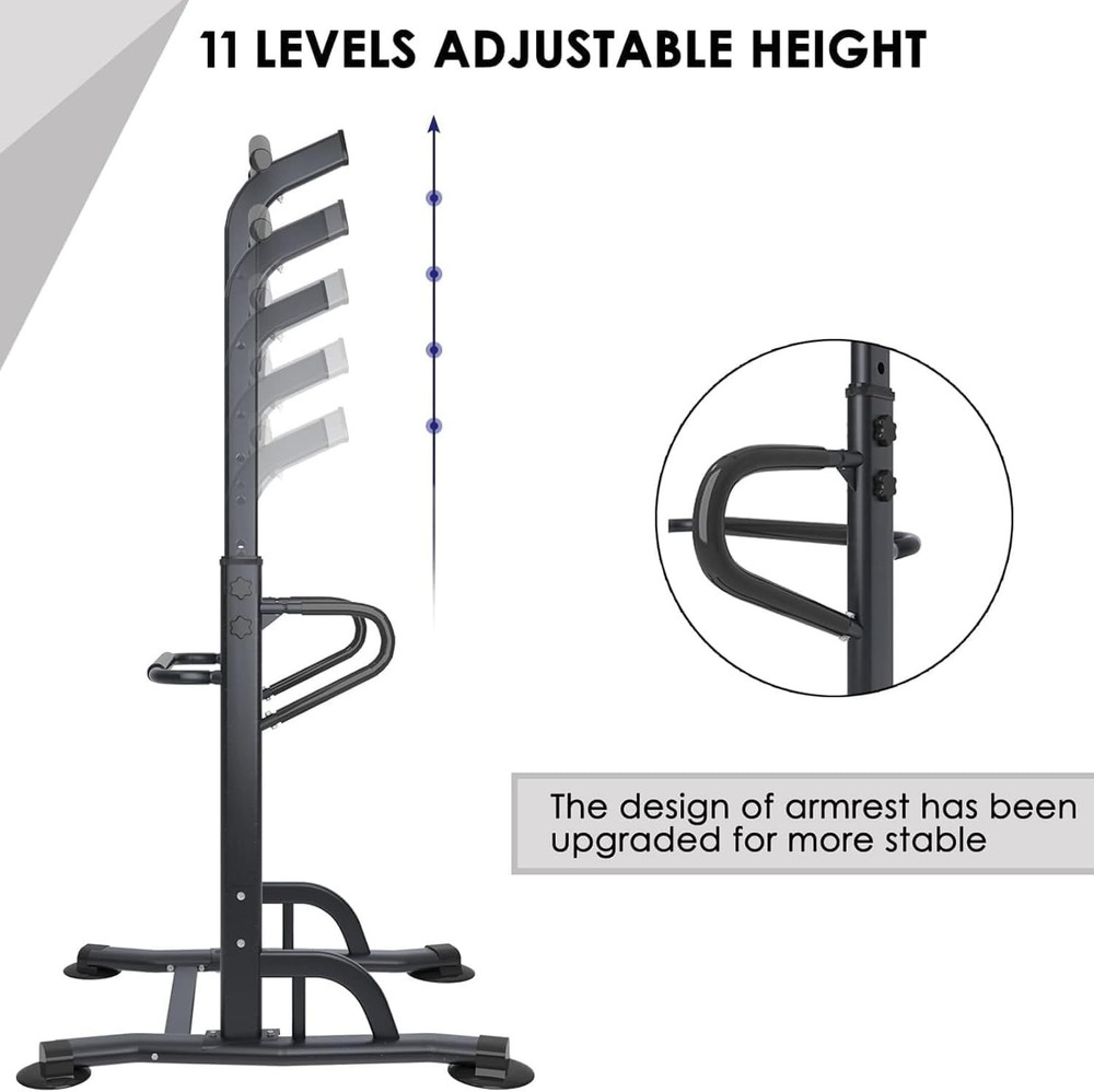 Power Tower Adjustable Height Pull Up & Dip Station Multi-Function Home Stren...