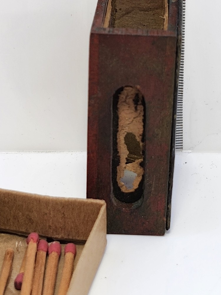 vintage matches wood box