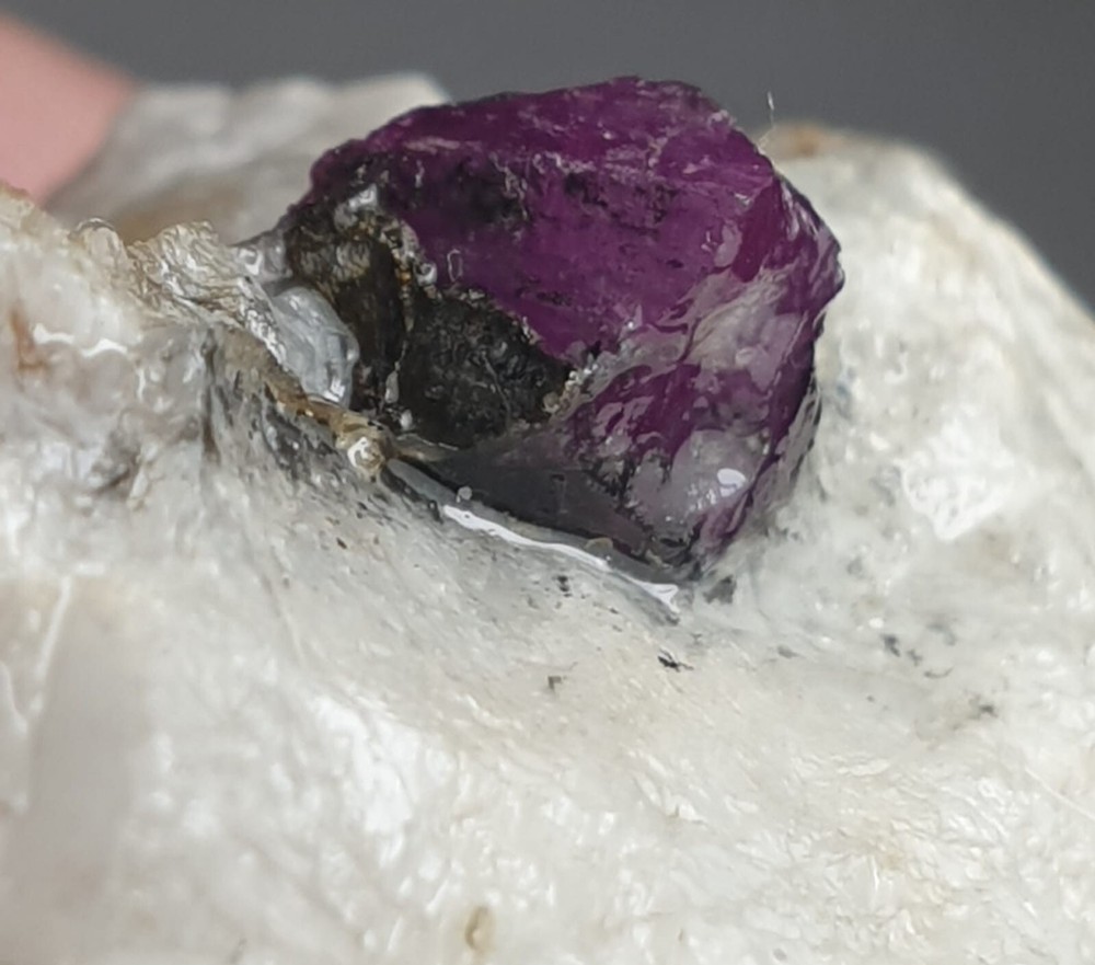 100 Gram Attractive  Unique Structure Natural Ruby Specimen With Matrix Albite