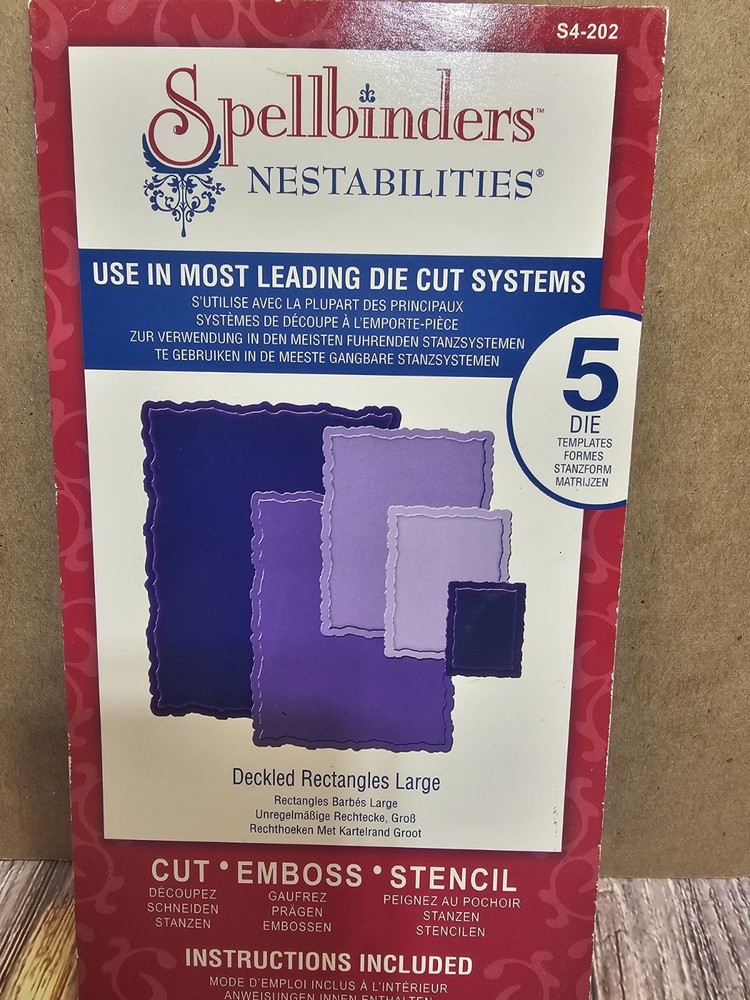 Spellbinders S4-202 LARGE DECKLED RECTANGLES SET OF 5
