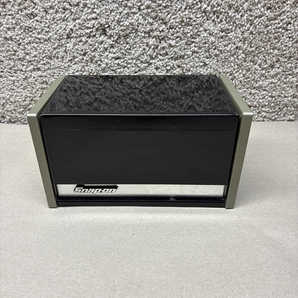 Snap-on Black Mini Micro Tool Box ~ Top Chest 3 Slot Drawer Used READ