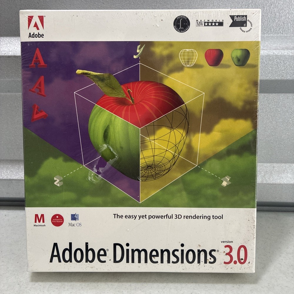 ADOBE Dimensions 3.0 Software Mac Retail Version Macintosh *NEW/sealed