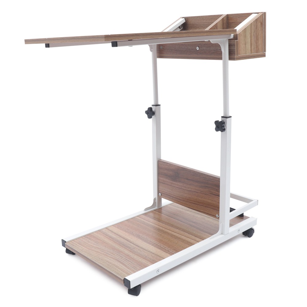 Height Adjustable Laptop Desk Rolling Bedside Table Computer Over Bed Standing