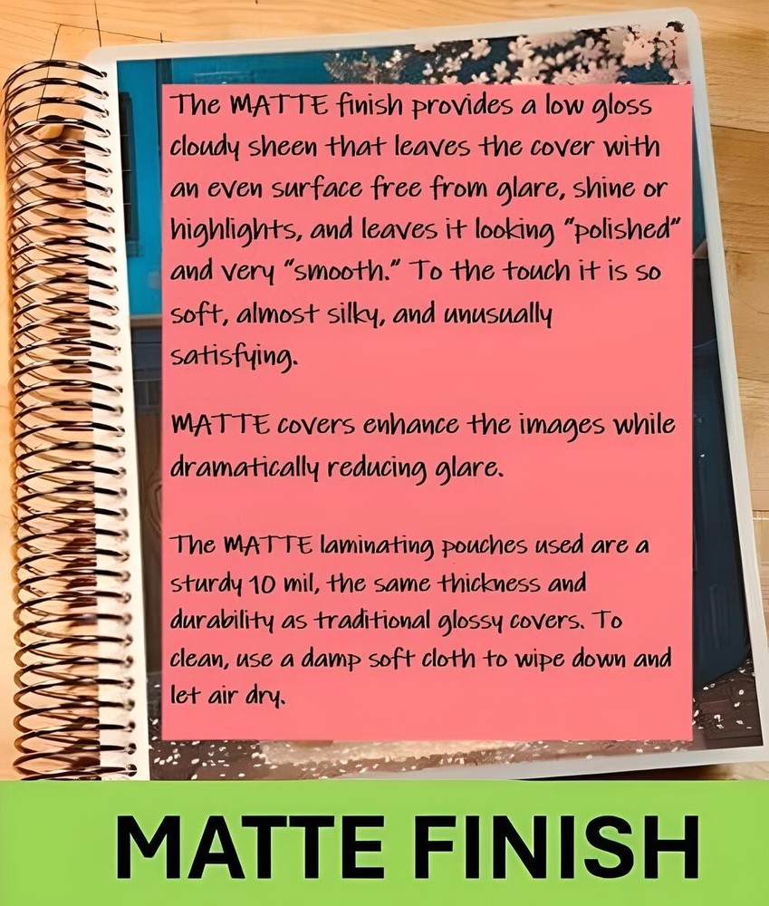 MATTE Meal Plan Front & Back Cover Set 4 use with Classic HAPPY Planner~