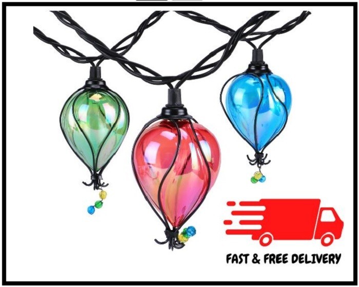 Multicolor Balloon Shape Tear Drop String Lights Shatterproof backyard 10-Count