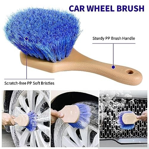 62" Car Wash Brush Kit - Long Handle Microfiber Mop, Detailing Tools, Squeegee &