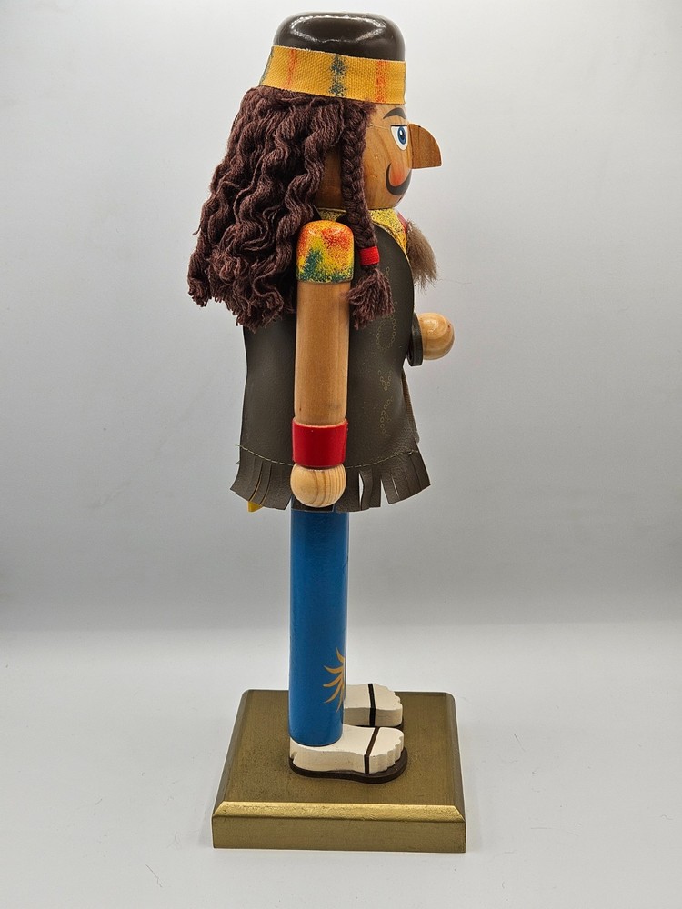 Vintage Decorative Nutcracker Hippie Man Christmas Nutcracker 2009 Target 14 in.