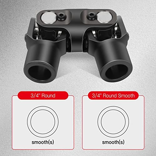 3/4" Round -3/4" Round Smooth Steering Universal joints black Double U-Joint