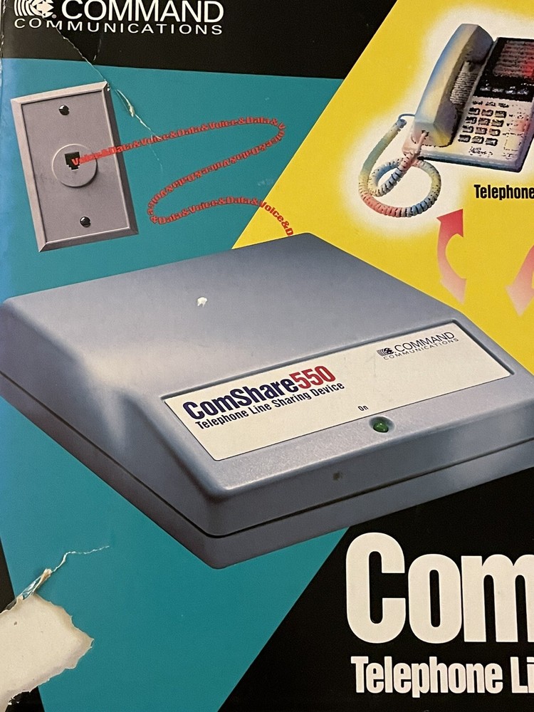 Command Communications Comshare 550 Telephone Line Sharing Device 1993 Vintage