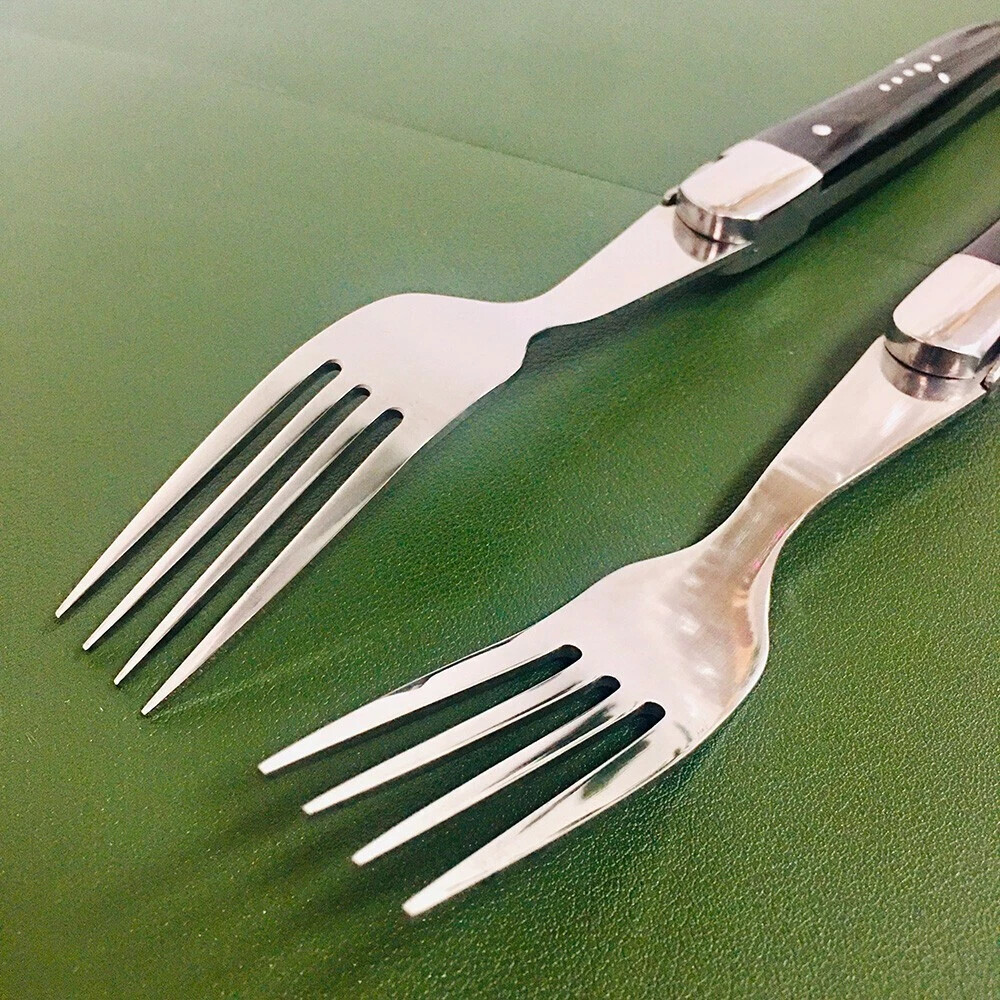 Stainless steel dinner fork with layerwood handle single flatware Steak Fork