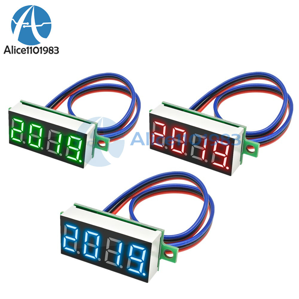 0.36 Inch Digital 4-Digit Voltmeter LED 0-100V Voltage Tester Panel Meter 3-Wire