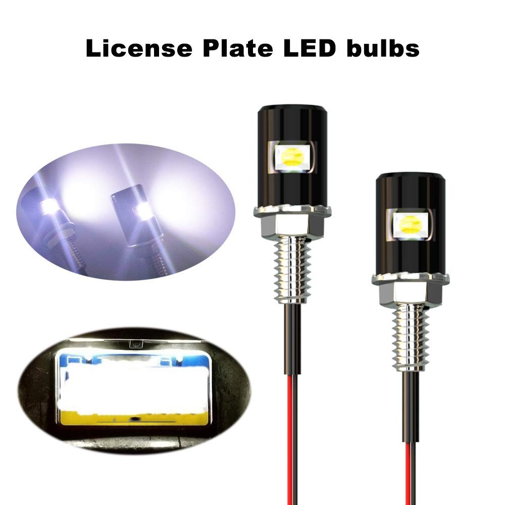 WEIMELTOY License Plate Light, Tag Screw Bolt LED, Super 2pcs, White