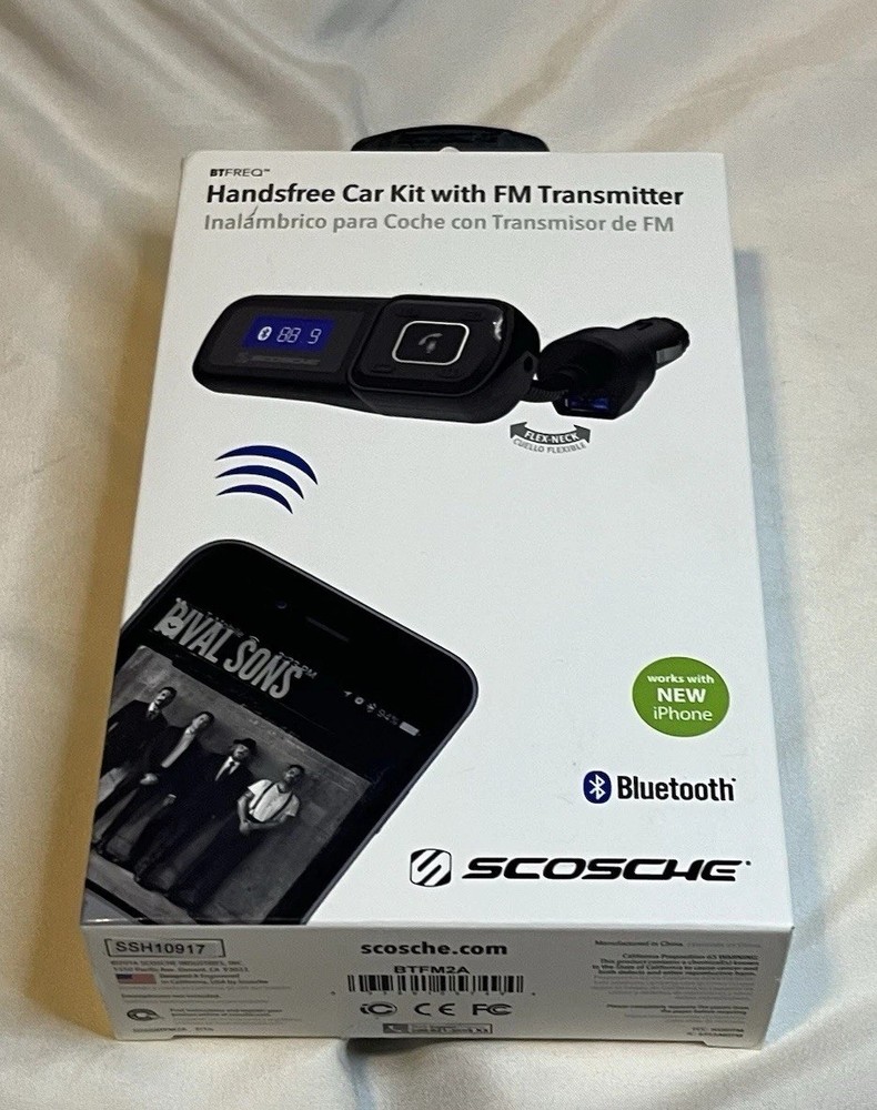 Handsfree Car Kit w/ FM Transmitter Bluetooth Iphone Android Compatible -SCOSCHE