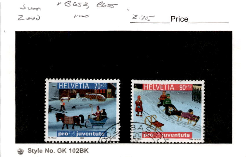 Switzerland, Postage Stamp, #B652, B655 Used, 2000 Christmas (AB)