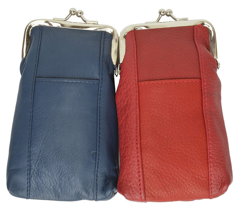 Genuine Leather Holder Lighter Pocket Clasp Open Soft Cigarette Case