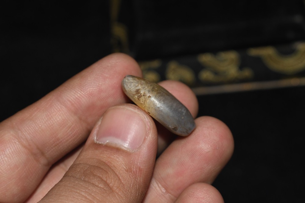 Authentic Ancient Central Asian Banded Agate Stone Bead over 2000 Years Old